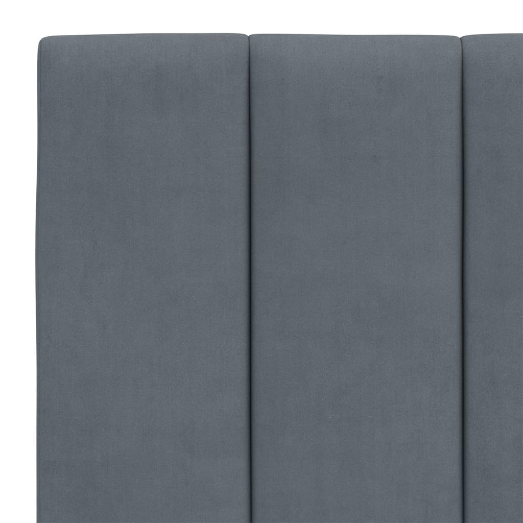 sengeramme med LED uden madras Hanko 140x190 cm velour mørkegrå