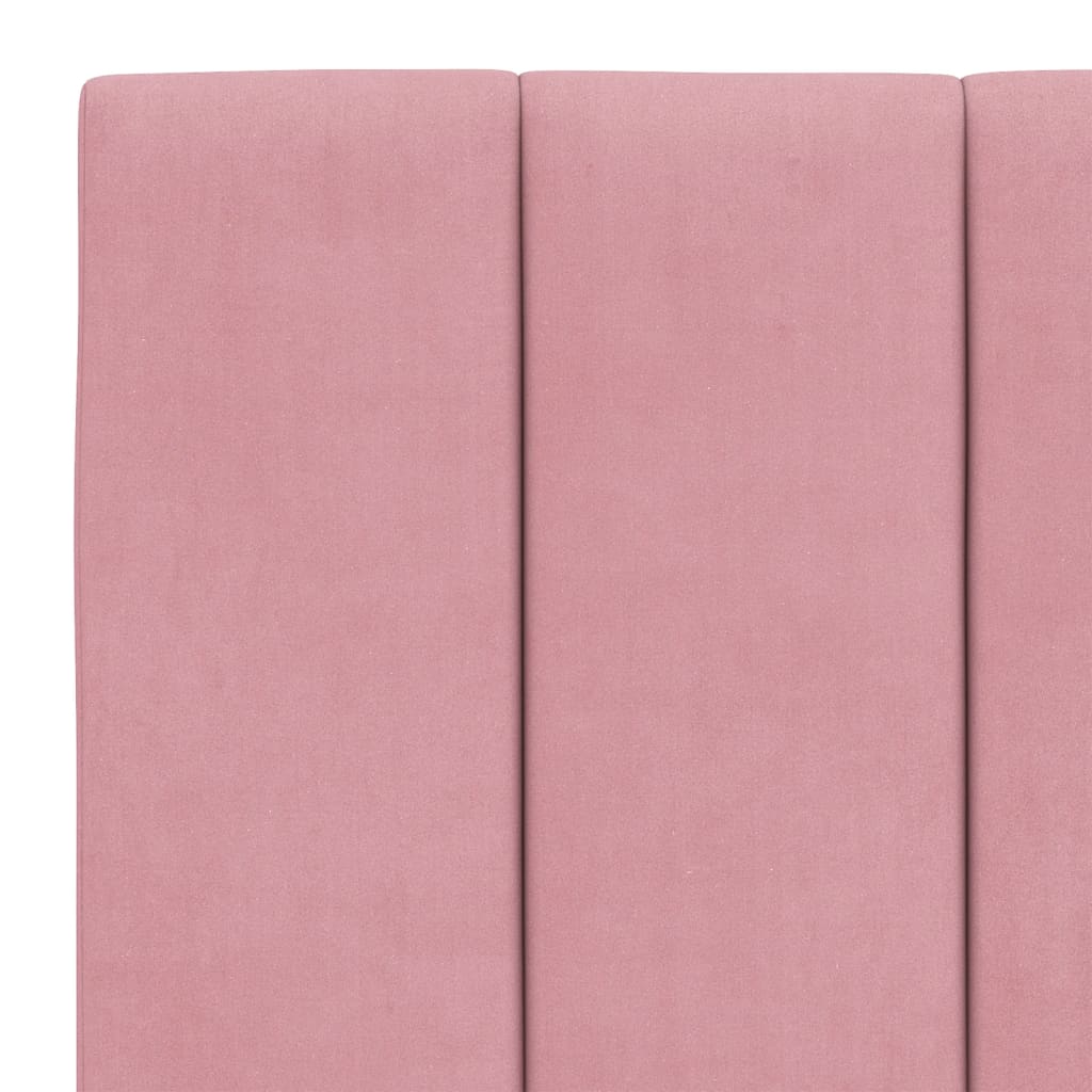 sengeramme med LED uden madras Hanko 140x190 cm velour pink