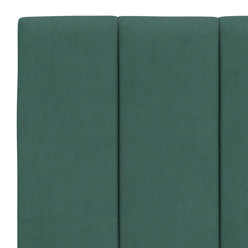 sengeramme med LED uden madras Hanko 140x200 cm velour mørkegrøn