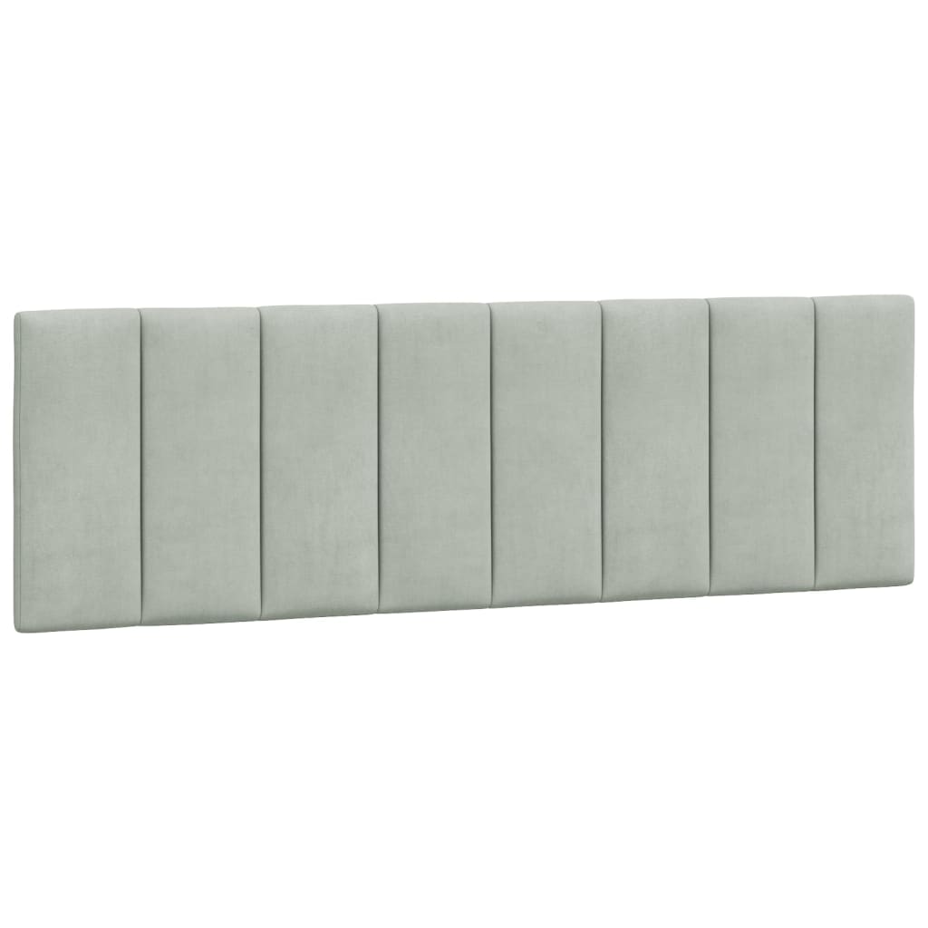 sengeramme med LED uden madras Hanko 160x200 cm velour lysegrå