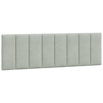 sengeramme med LED uden madras Hanko 160x200 cm velour lysegrå