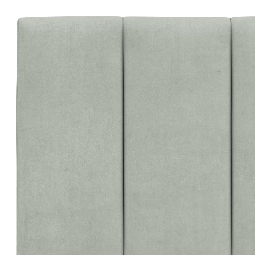 sengeramme med LED uden madras Hanko 160x200 cm velour lysegrå