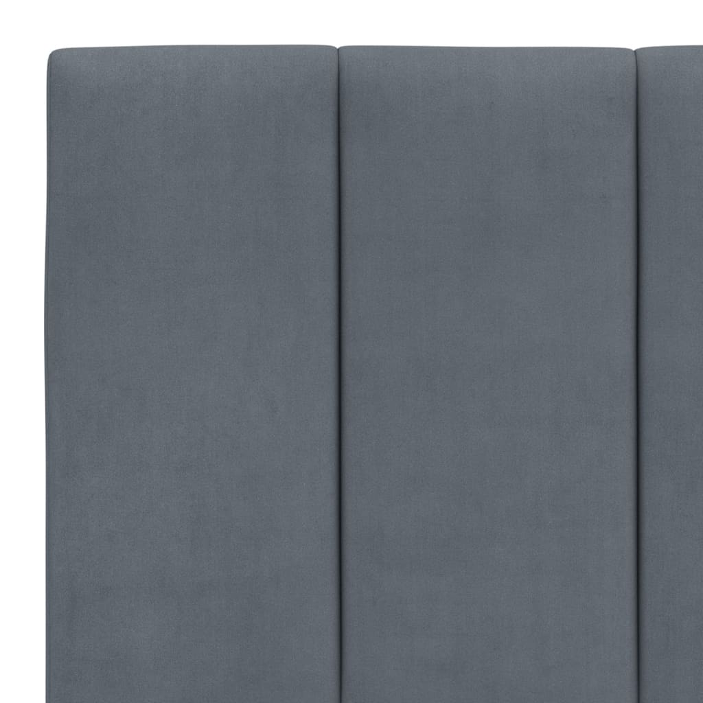 sengeramme med LED uden madras Hanko 160x200 cm velour mørkegrå