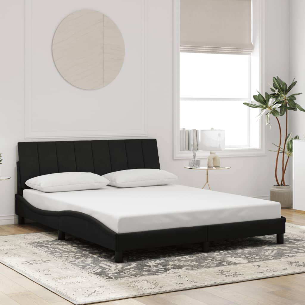 sengeramme med LED uden madras Hanko 160x200 cm velour sort