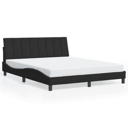 sengeramme med LED uden madras Hanko 160x200 cm velour sort