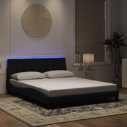 sengeramme med LED uden madras Hanko 160x200 cm velour sort