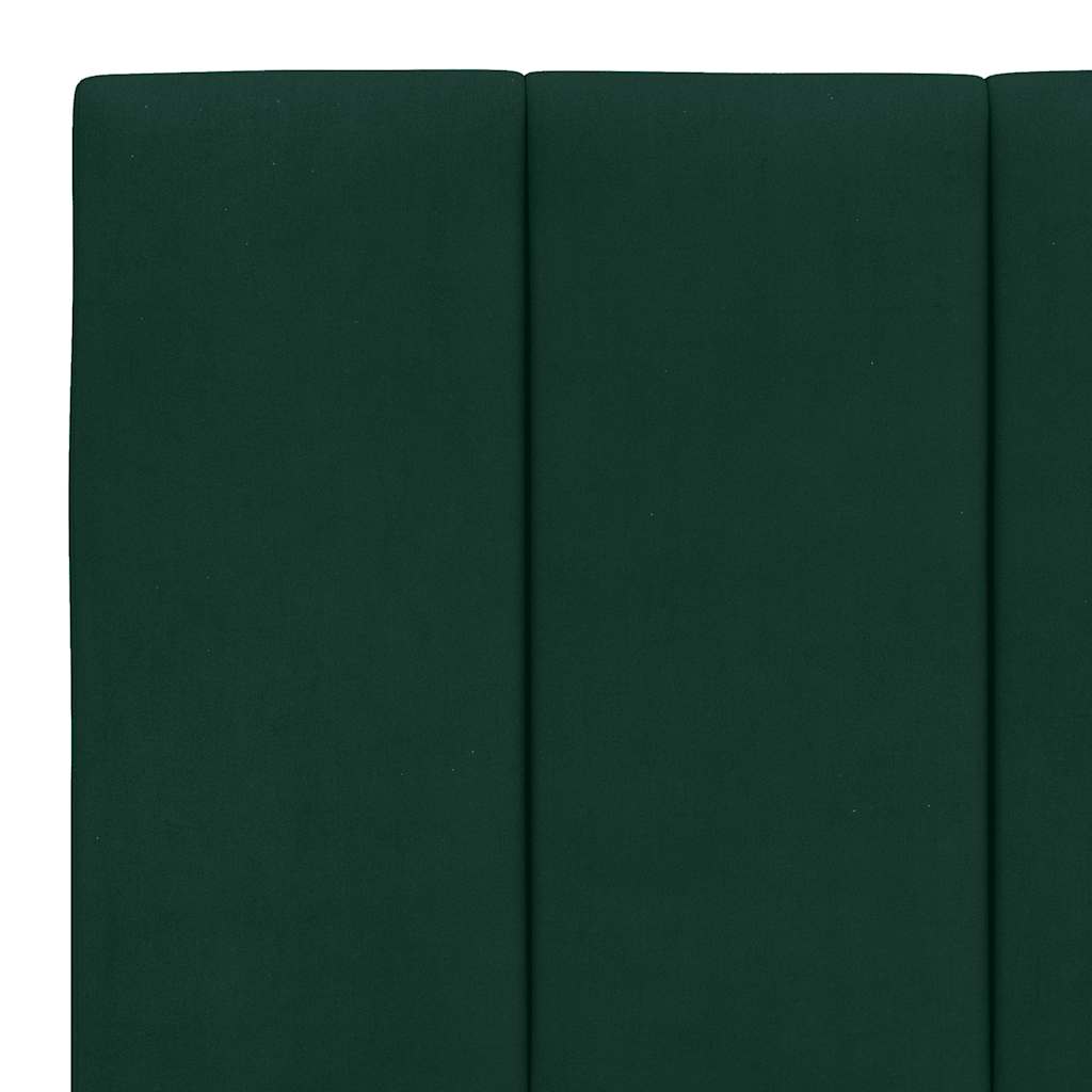 sengeramme med LED uden madras Hanko 160x200 cm velour mørkegrøn