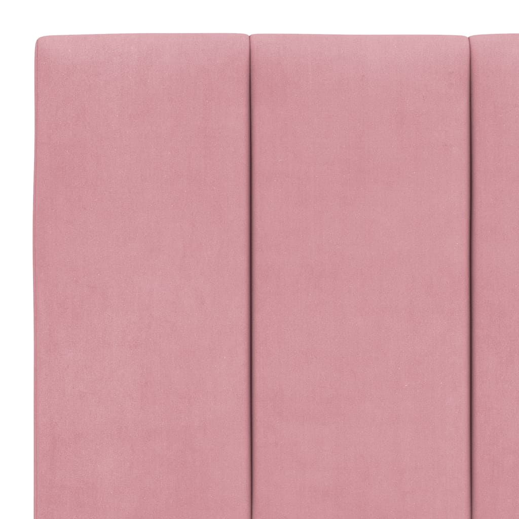 sengeramme med LED uden madras Hanko 160x200 cm velour pink
