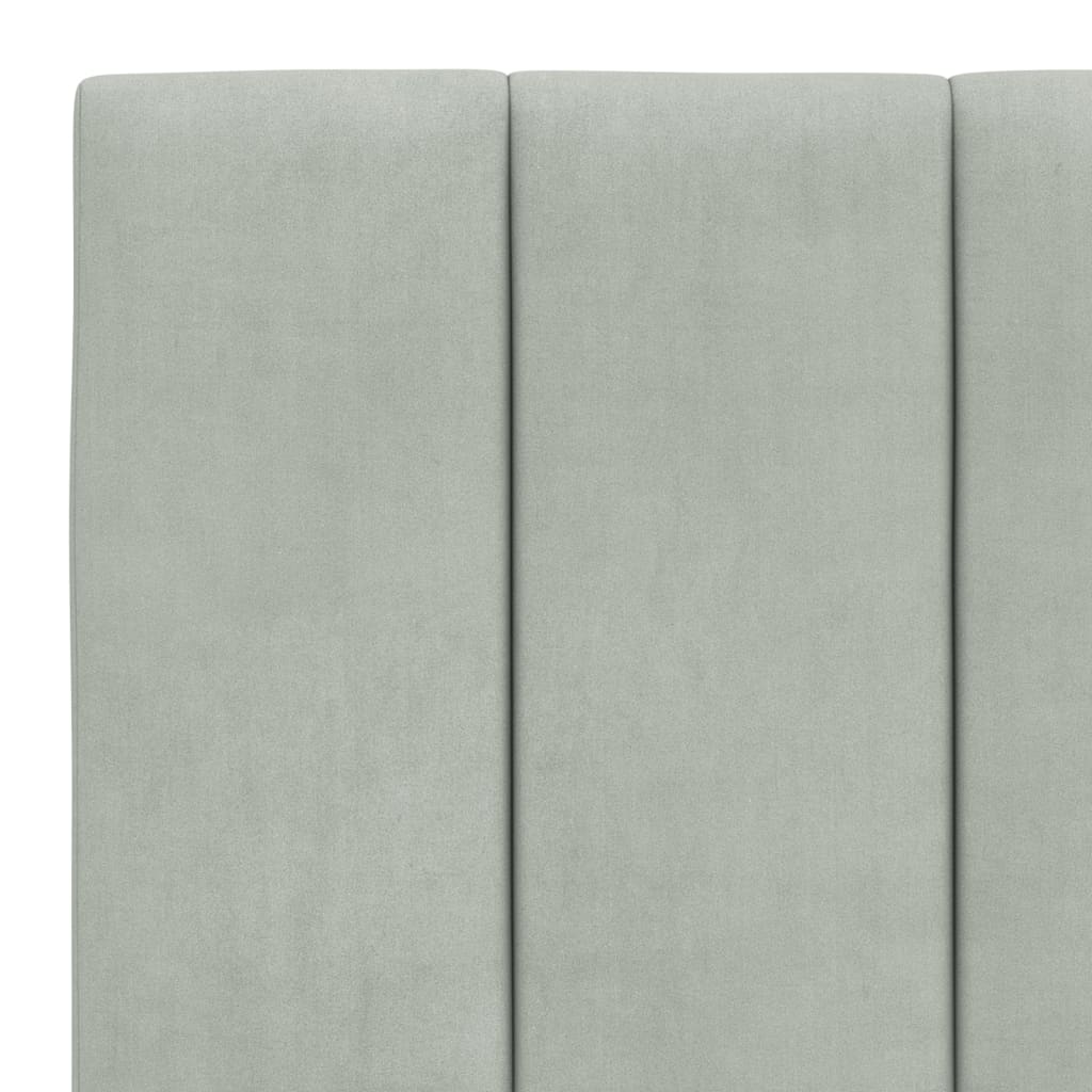 sengeramme med LED uden madras Hanko 180x200 cm velour lysegrå