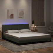 sengeramme med LED uden madras Hanko 180x200 cm velour lysegrå