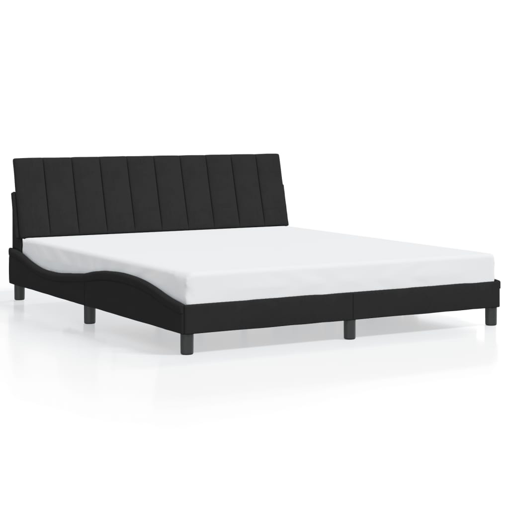 sengeramme med LED uden madras Hanko 180x200 cm velour sort