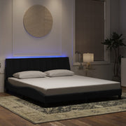 sengeramme med LED uden madras Hanko 180x200 cm velour sort