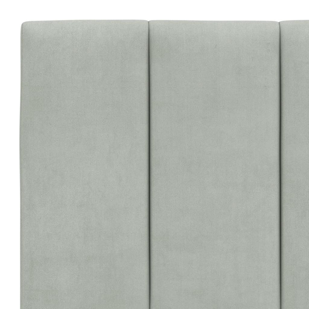 sengeramme med LED uden madras Hanko 200x200 cm velour lysegrå