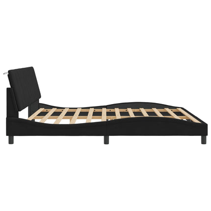 sengeramme med LED uden madras Hanko 200x200 cm velour sort
