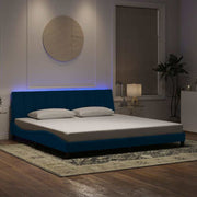 sengeramme med LED uden madras Hanko 160x200 cm velour lyseblå