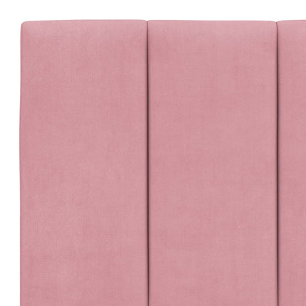 sengeramme med LED uden madras Hanko 200x200 cm velour lyserød