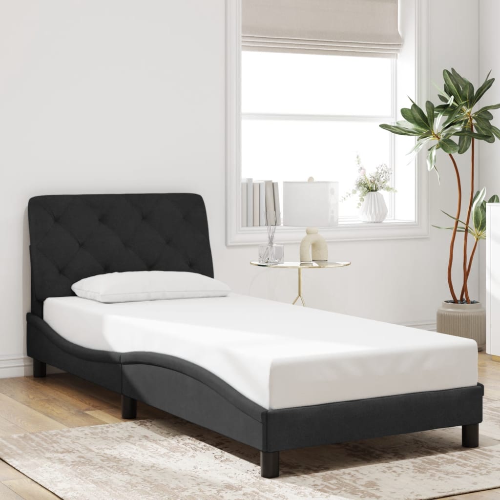 sengeramme med LED uden madras 80x200 cm velour sort