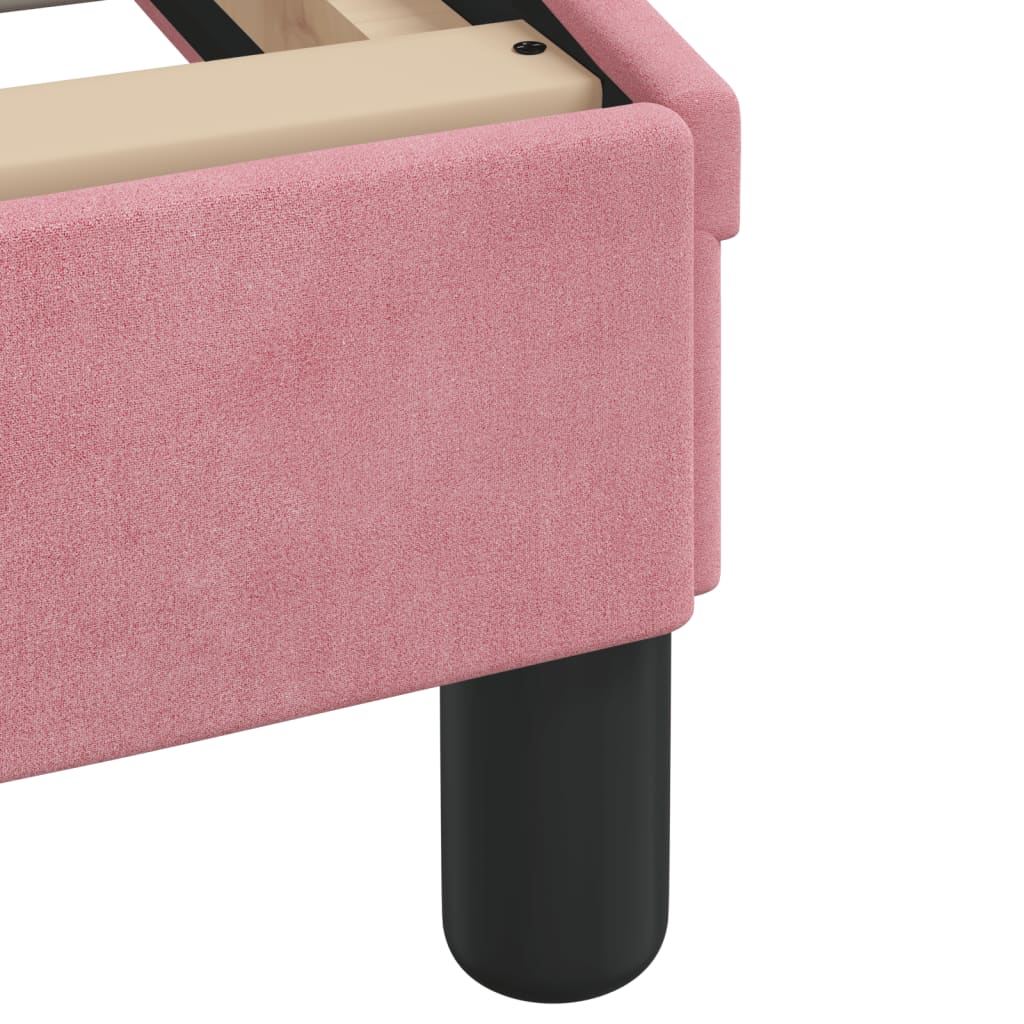 sengeramme med LED uden madras 90x190 cm velour pink