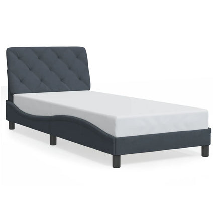 sengeramme med LED uden madras 90x200 cm velour mørkegrå