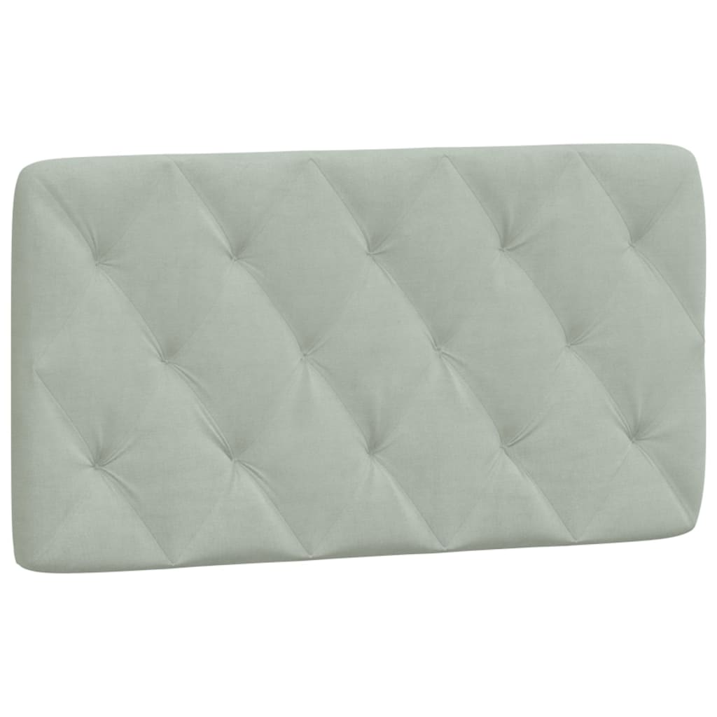sengeramme med LED uden madras 100x200 cm velour lysegrå
