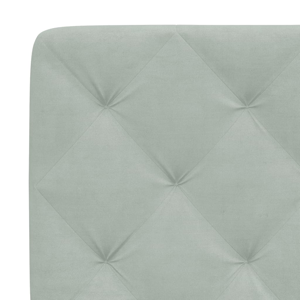 sengeramme med LED uden madras 100x200 cm velour lysegrå