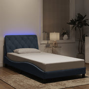sengeramme med LED uden madras 100x200 cm velour mørkegrå