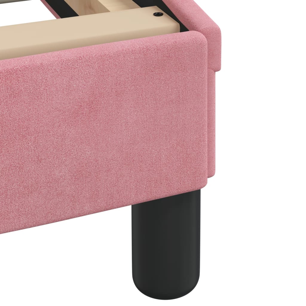 sengeramme med LED uden madras 100x200 cm velour pink