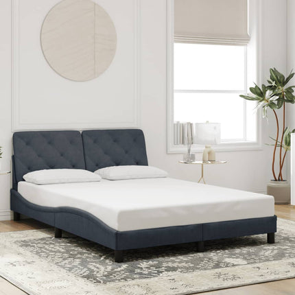 sengeramme med LED uden madras 120x200 cm velour mørkegrå