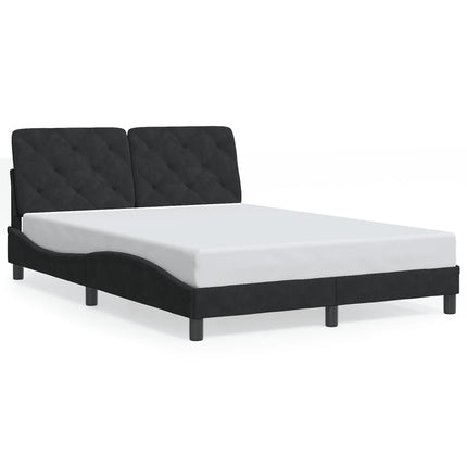 sengeramme med LED uden madras 120x200 cm velour sort
