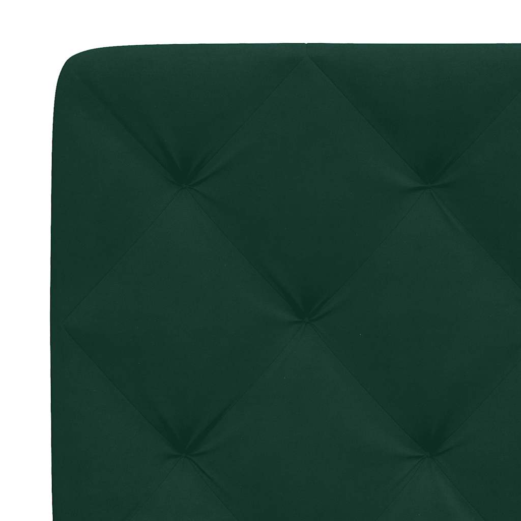 sengeramme med LED uden madras 120x200 cm velour mørkegrøn
