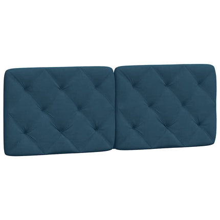 sengeramme med LED uden madras 140x190 cm velour blå