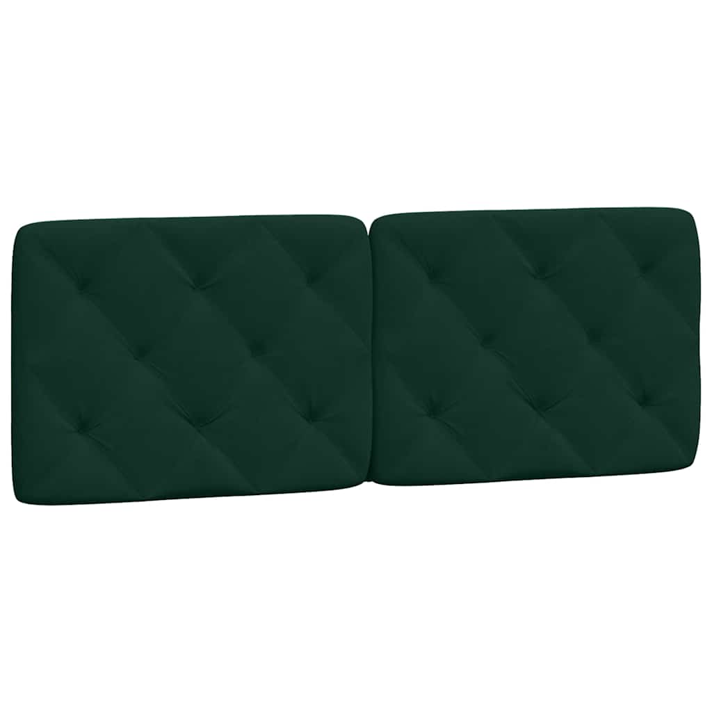 sengeramme med LED uden madras 140x200 cm velour mørkegrøn