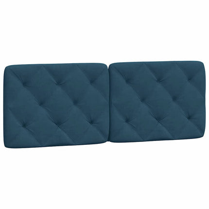 sengeramme med LED uden madras 140x200 cm velour blå