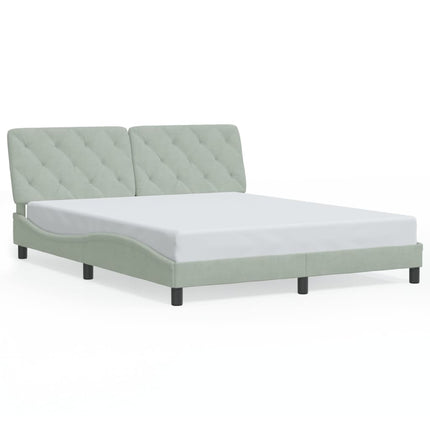 sengeramme med LED uden madras 160x200 cm velour lysegrå
