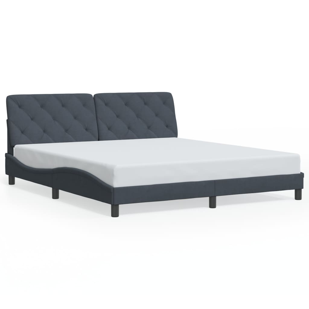 sengeramme med LED uden madras 148x200 cm velour mørkegrå