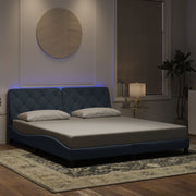 sengeramme med LED uden madras 148x200 cm velour mørkegrå
