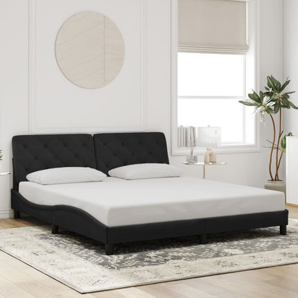 sengeramme med LED uden madras 180x200 cm velour sort