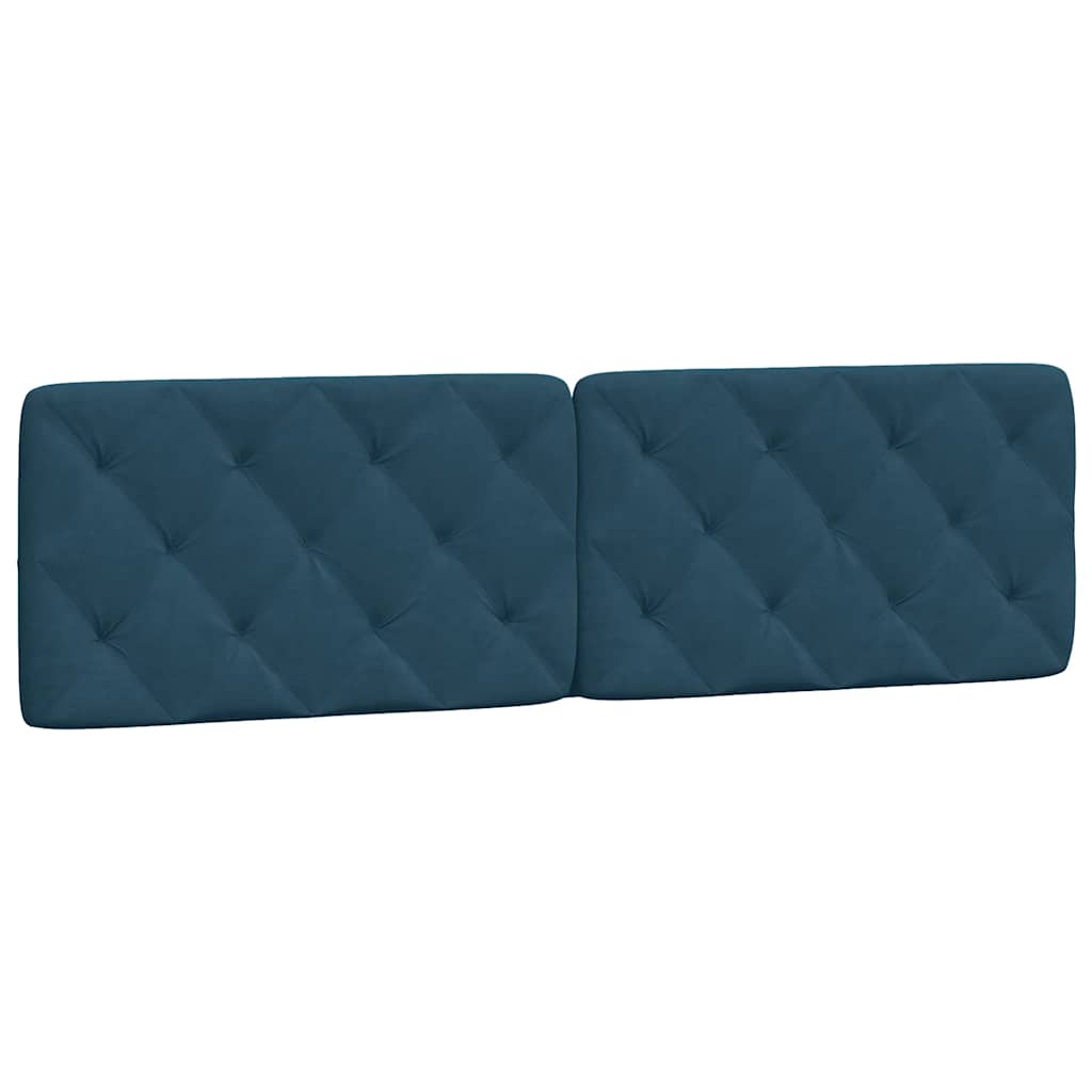 sengeramme med LED uden madras 180x200 cm velour blå