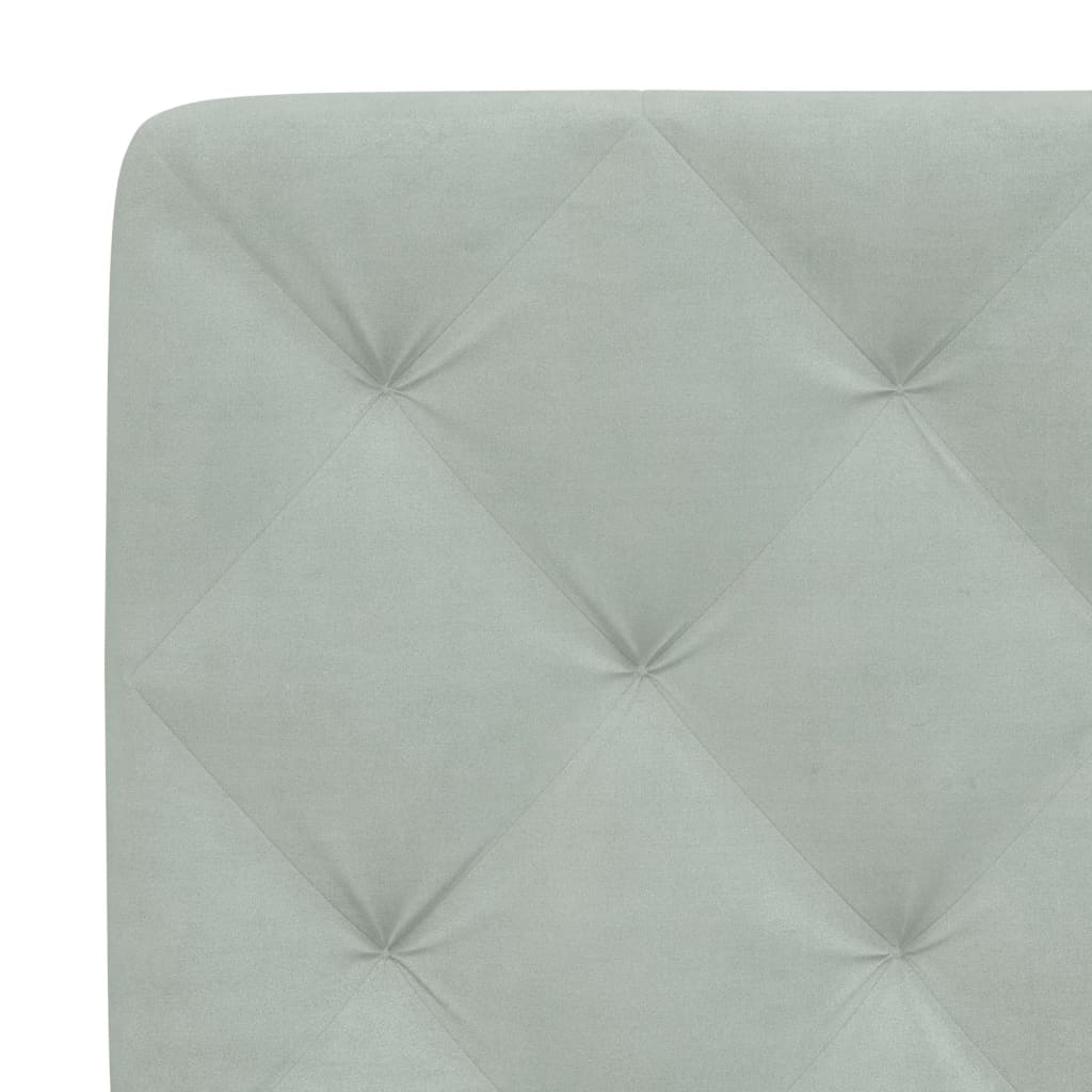 sengeramme med LED uden madras 200x200 cm velour lysegrå