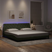 sengeramme med LED uden madras 200x200 cm velour lysegrå