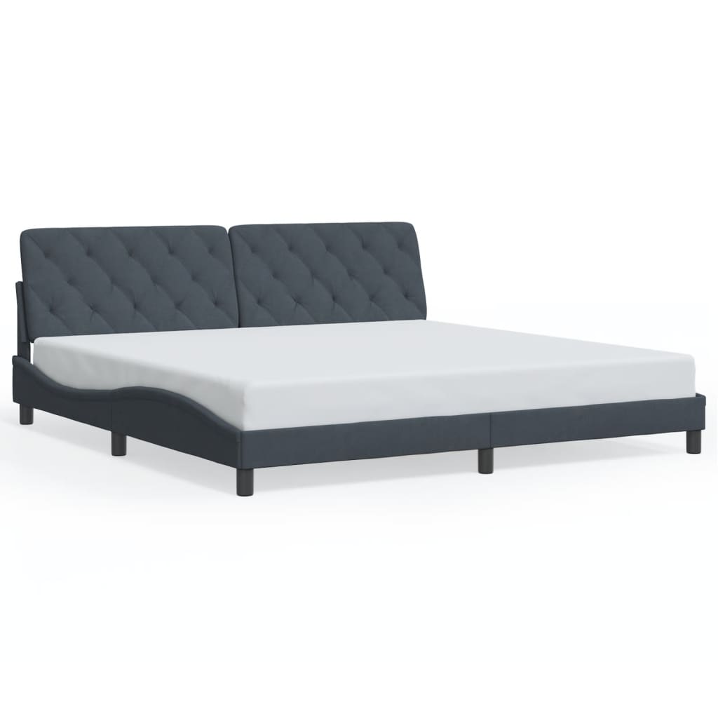 sengeramme med LED uden madras 200x200 cm velour mørkegrå