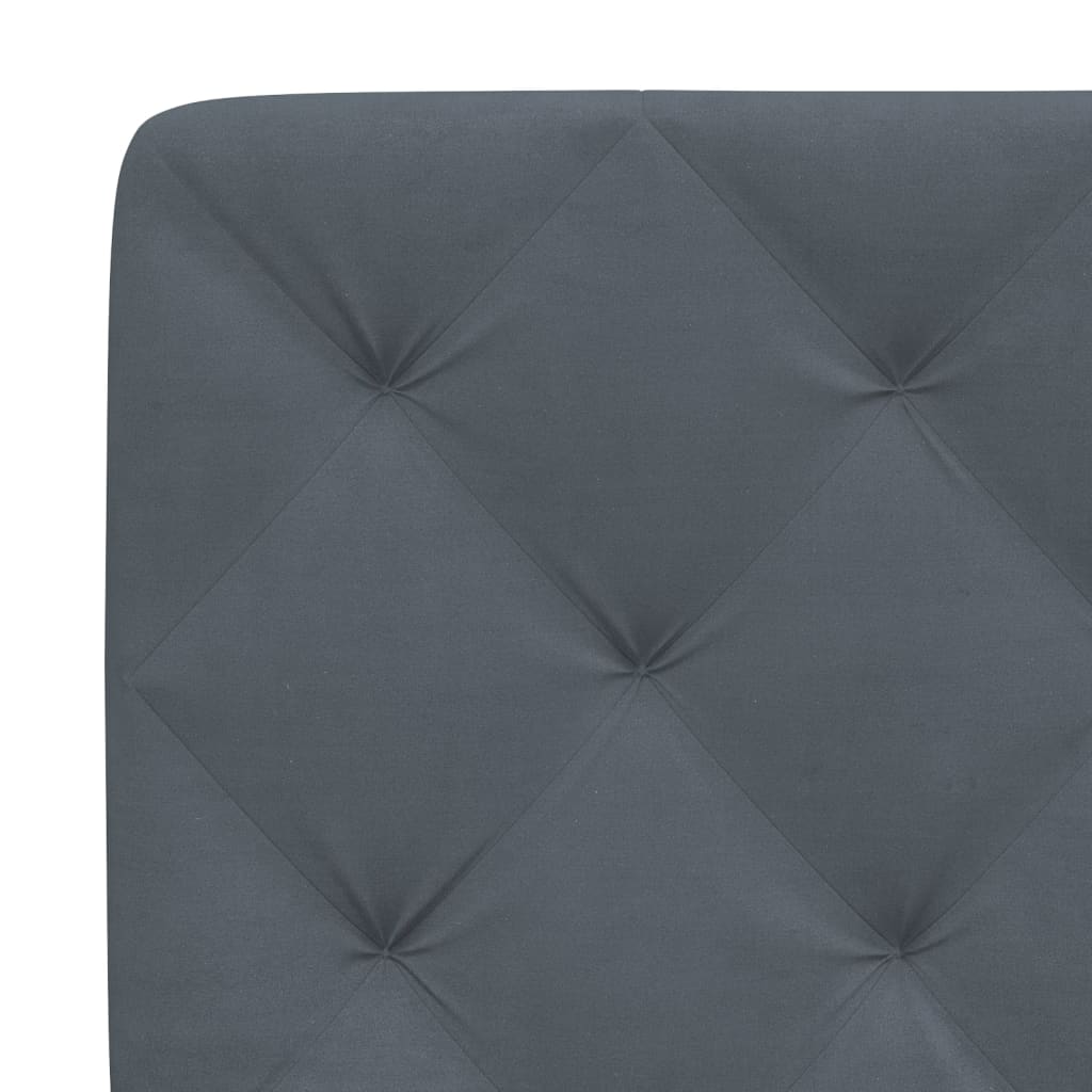 sengeramme med LED uden madras 200x200 cm velour mørkegrå