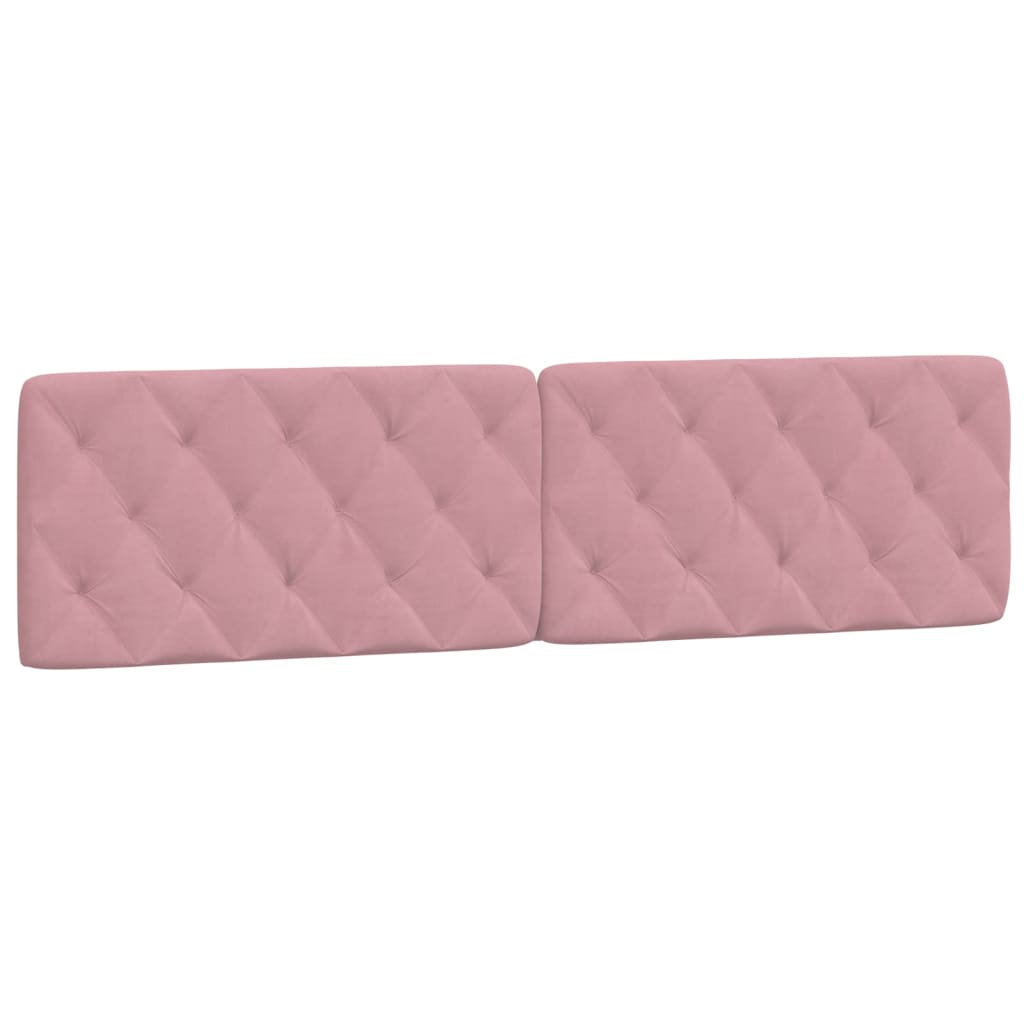 sengeramme med LED uden madras 200x200 cm velour lyserød