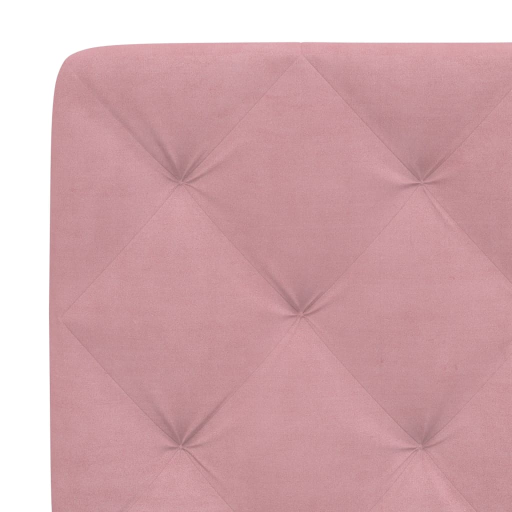 sengeramme med LED uden madras 200x200 cm velour lyserød