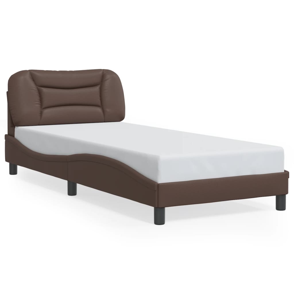 sengeramme med LED uden madras Hvar 80x200 cm brun