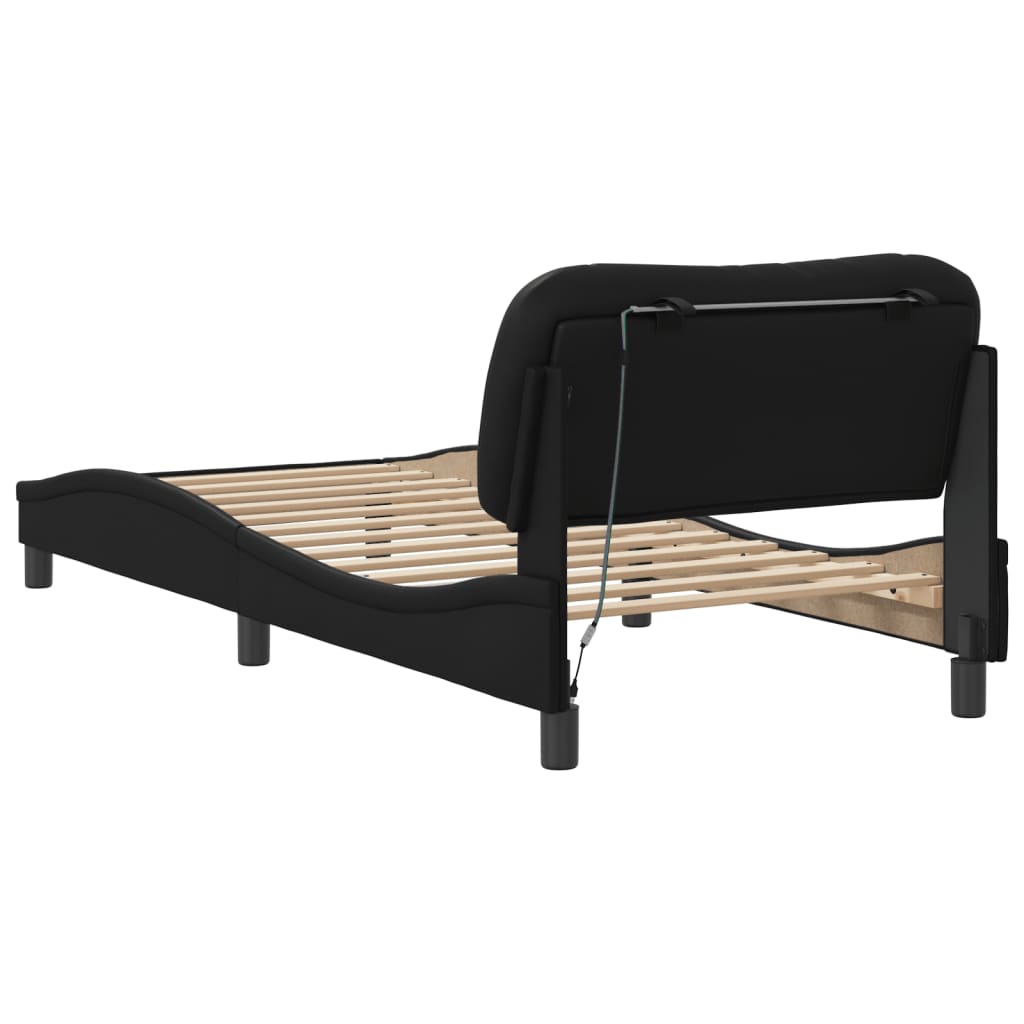 sengeramme med LED uden madras Hvar 90x190 cm sort