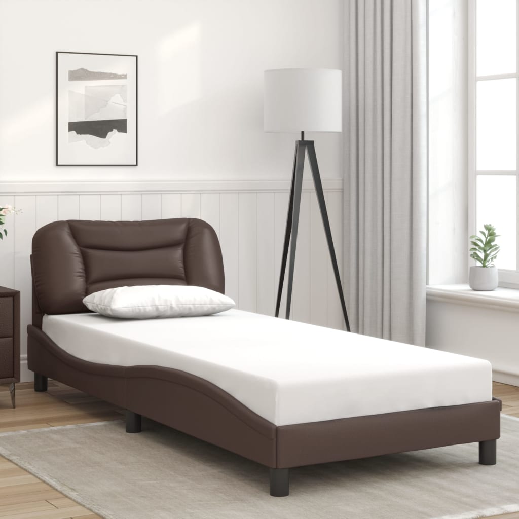 sengeramme med LED uden madras Hvar 90x190 cm brun