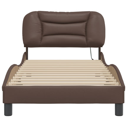 sengeramme med LED uden madras Hvar 90x190 cm brun