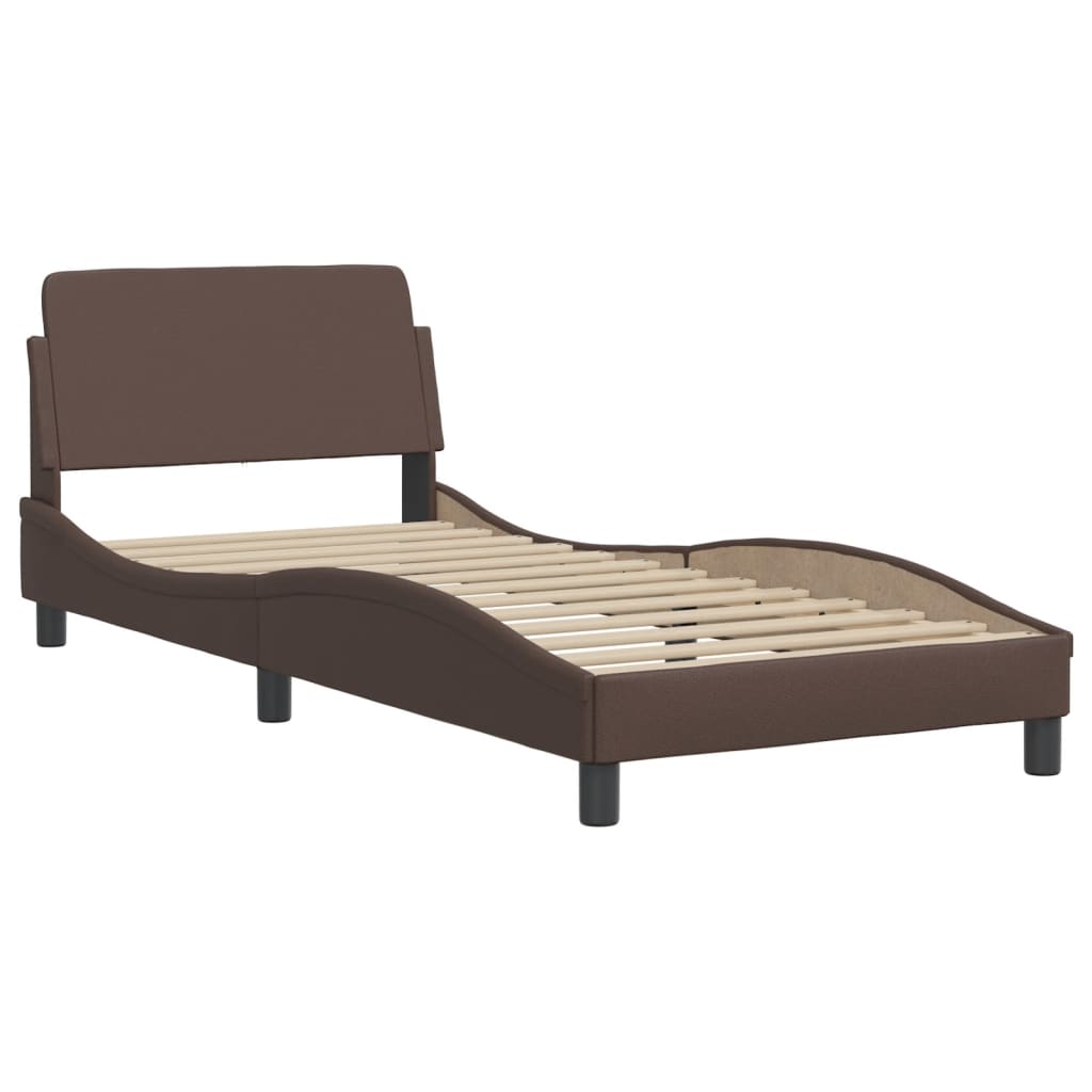 sengeramme med LED uden madras Hvar 90x190 cm brun