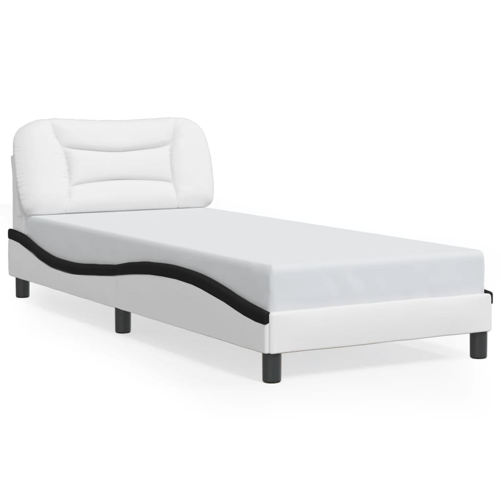 sengeramme med LED uden madras Hvar 90x190 cm hvid og sort